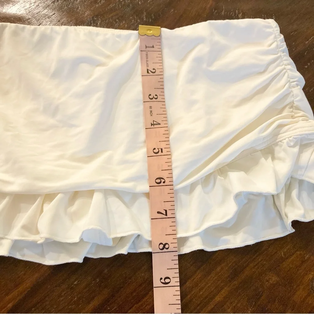 Coco Rave White Swim Ruffle Skirt Swim Bottom Size Small S - Picture 4 of 7